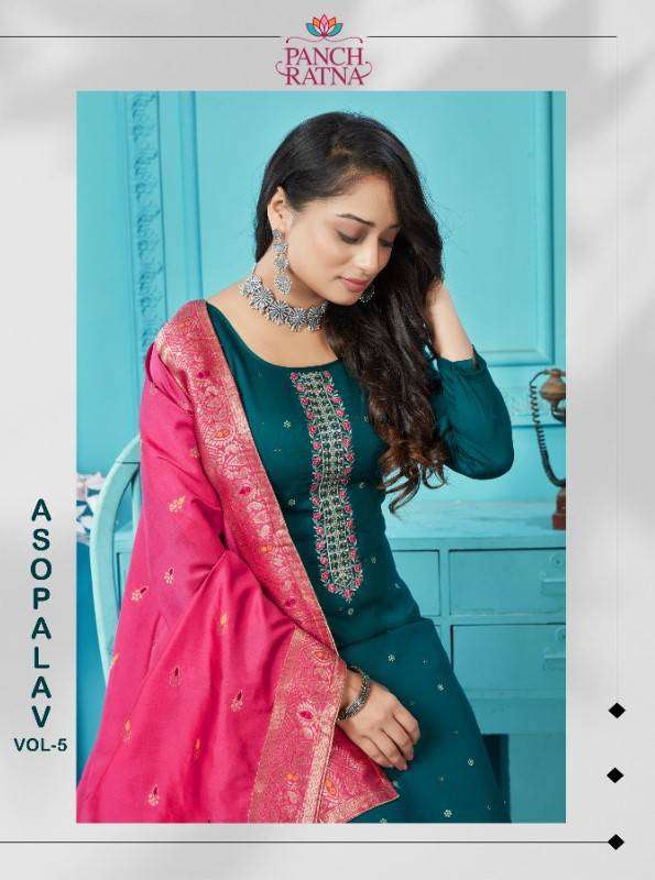 Panch Ratna Asopalav Vol 5 Exclusive Silk Festive Collection Dress Wholesaler