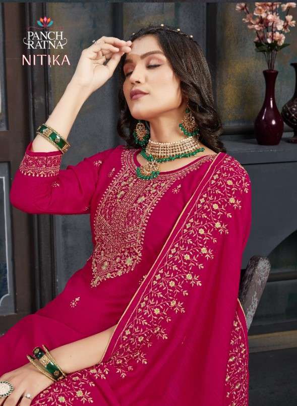 Panch Ratna Nitika Fancy Silk Exclusive Festive Collection Suits Dealers