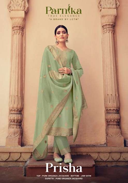 Parnika Prisha Fancy Jacquard Festive Collection Ladies Suit Exporter