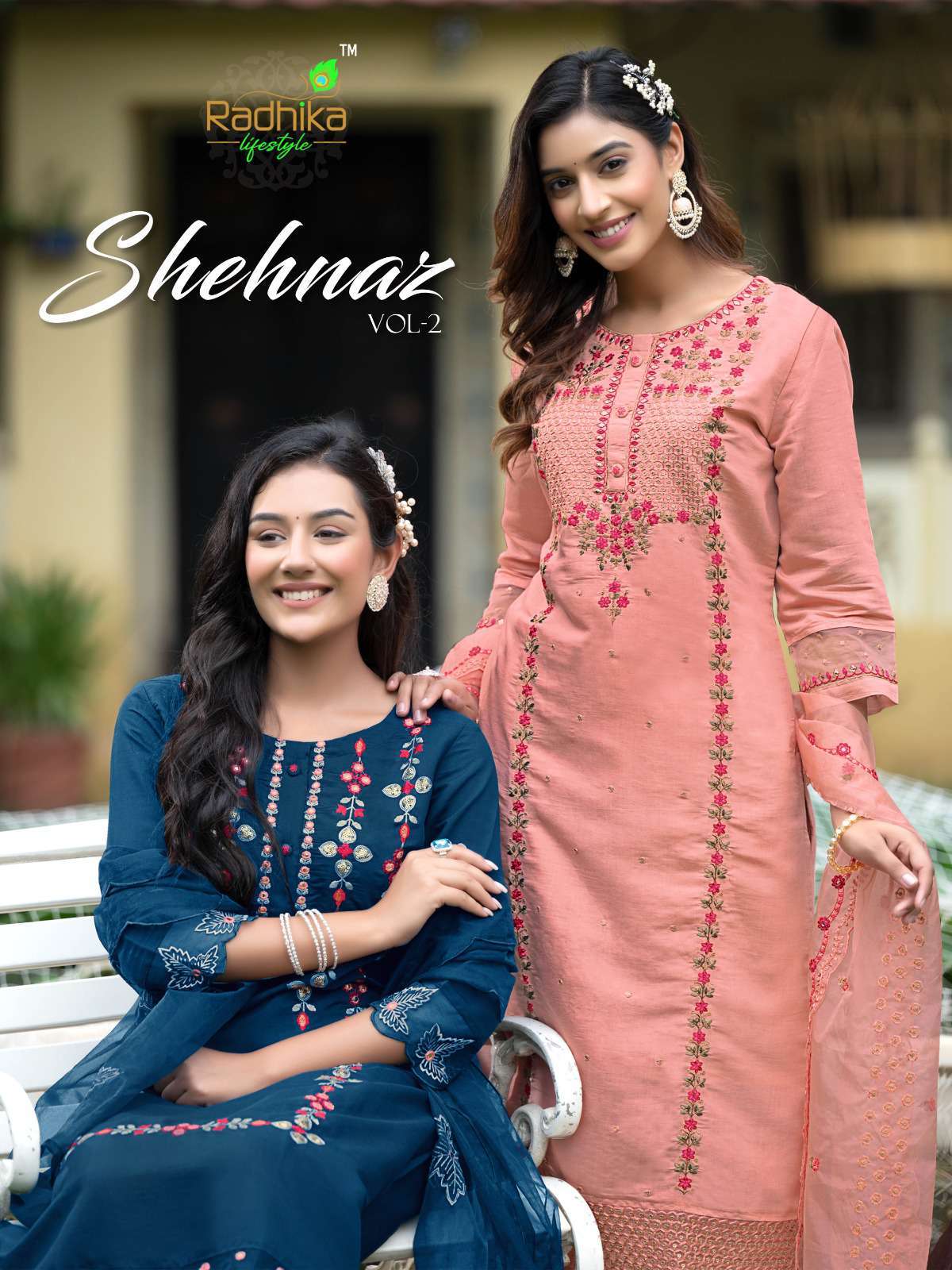 Radhika Lifestyle Shehnaz Vol 2 Fancy Silk Designer Kurti Pant Dupatta Set Exporter