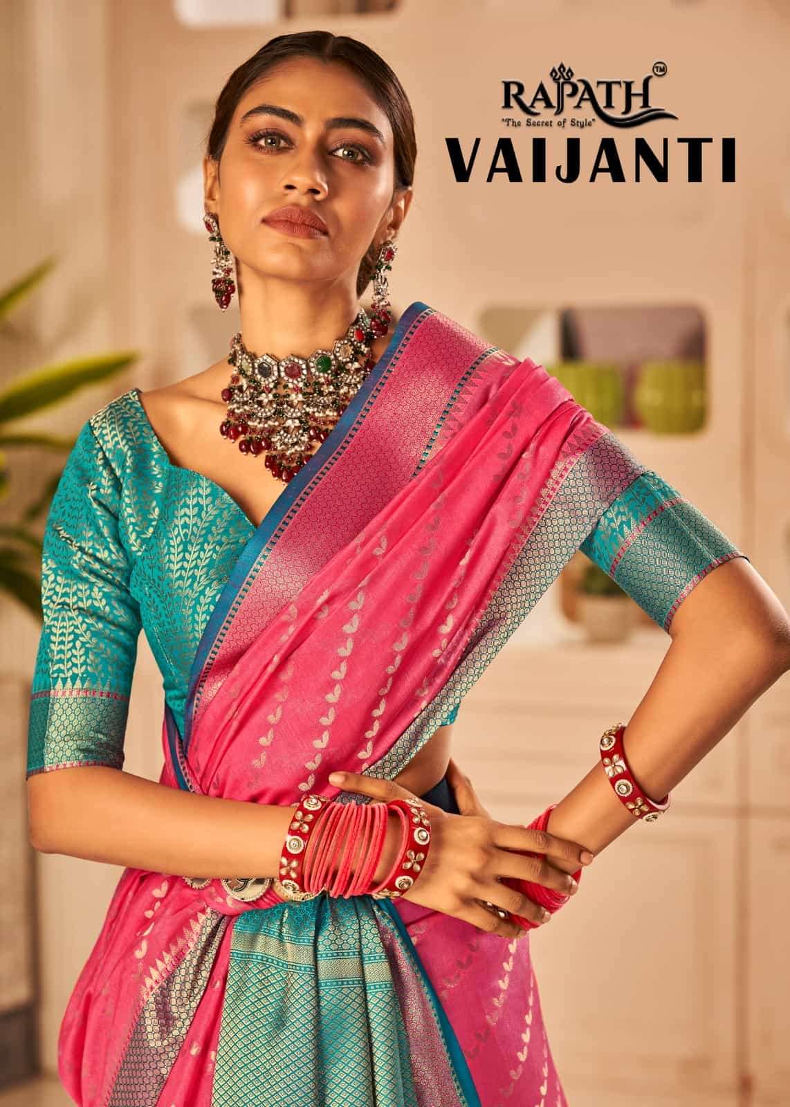 Rajpat Vaijanti Silk 172001 To 172006 Party Wear Banarasi Style Saree Wholesaler