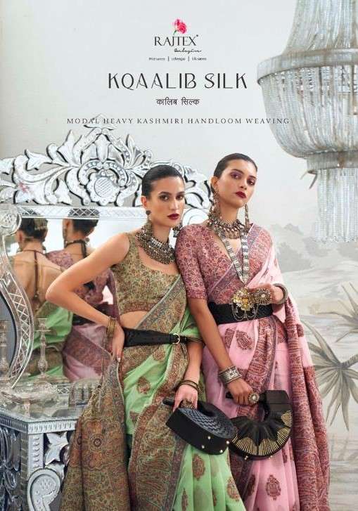 Rajtex Kqaalib Silk 328001 To 328009 Partywear Branded Designer Saree Dealers