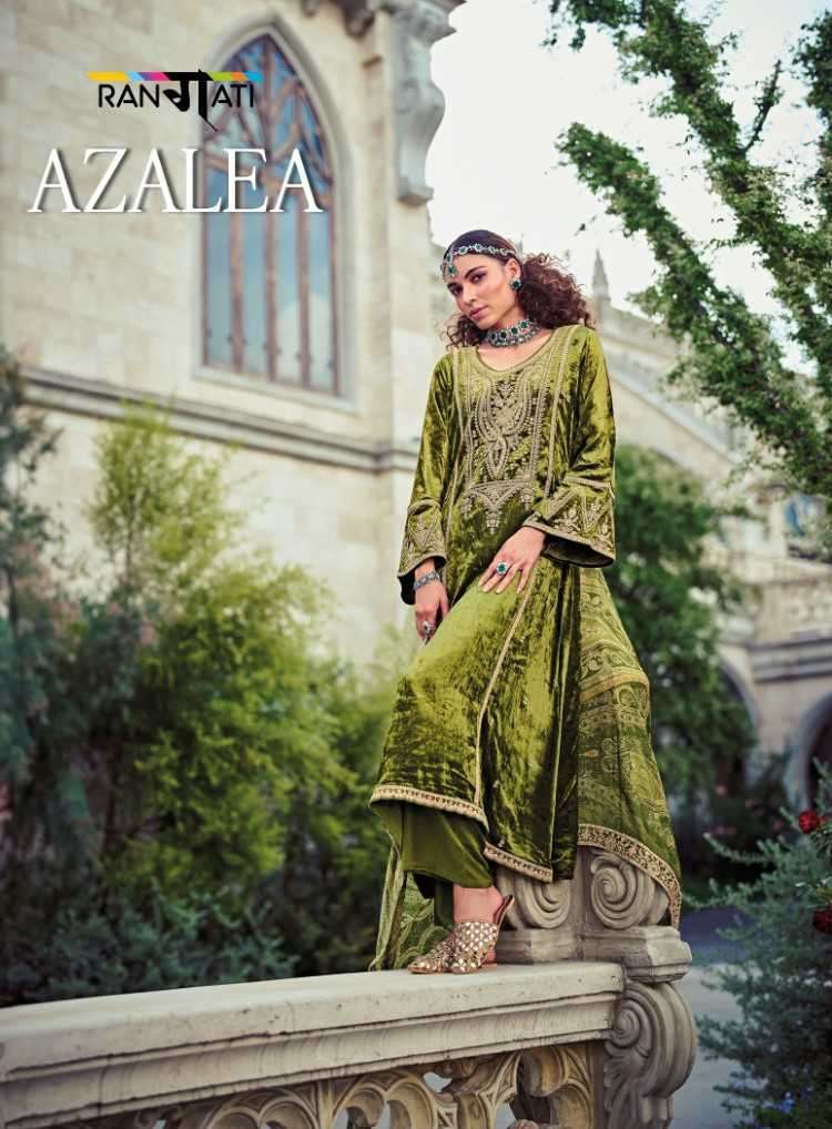 Rangati Prints Azalea Winter Wear Designs Velvet Festive Wear Suit Suppliers