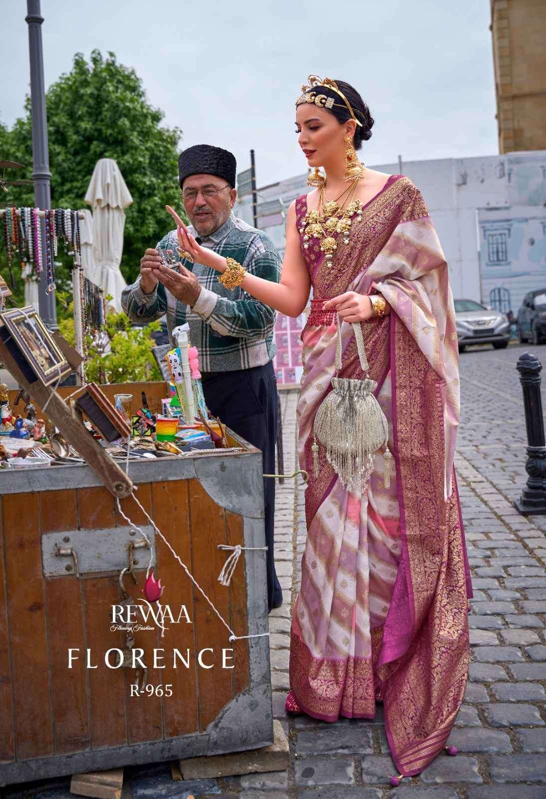 Rewaa Florence 965 To 976 Branded Traditional Wear Saree Exporter