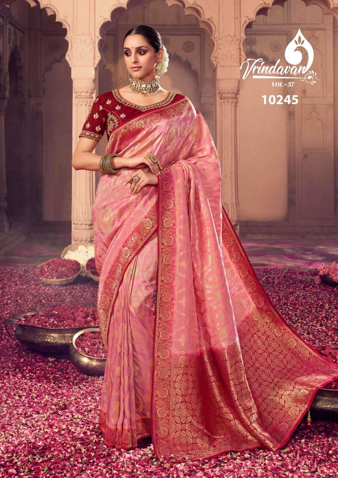 Royal Vrindavan Vol 37 10240 To 10248 Nx Designer Silk Partywear Saree New Arrivals