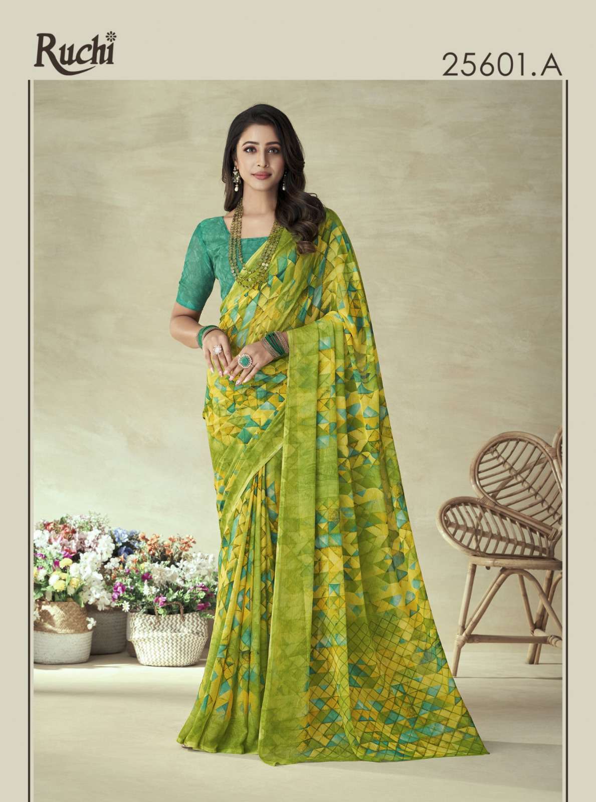 Ruchi Saree Star Chiffon 128th Daily Wear Chiffon Printed Saree Catalog Exporter