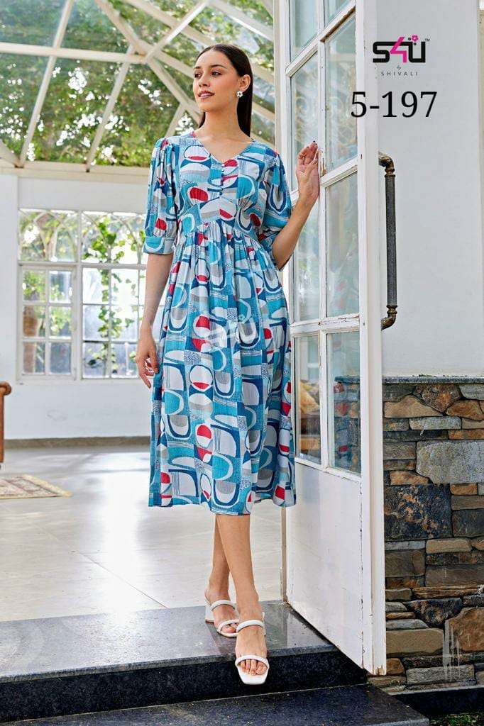 S4U 5-197 Exclusive Western Kurti Gown Branded Outfit Suppliers