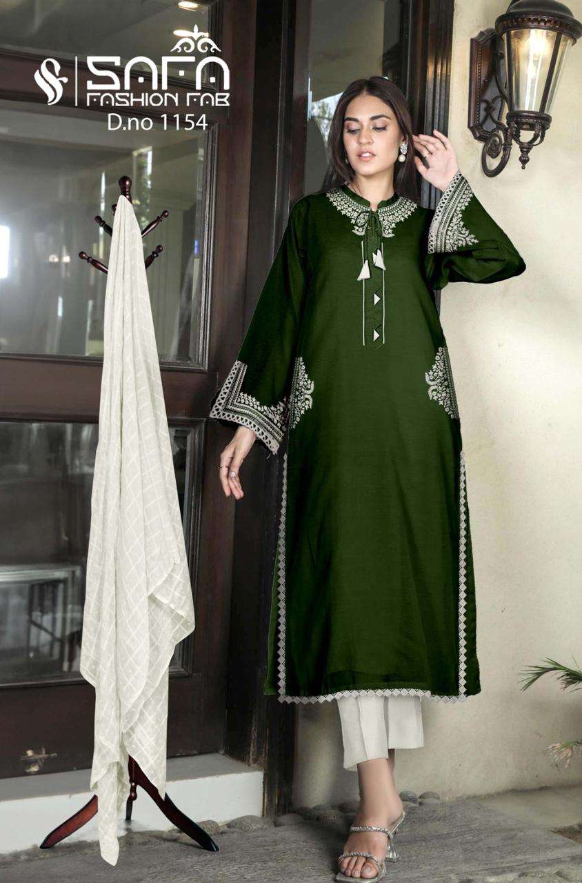 Safa Fashion Fab 1154 Designer Pakistani 3 Piece Suit New Arrivals