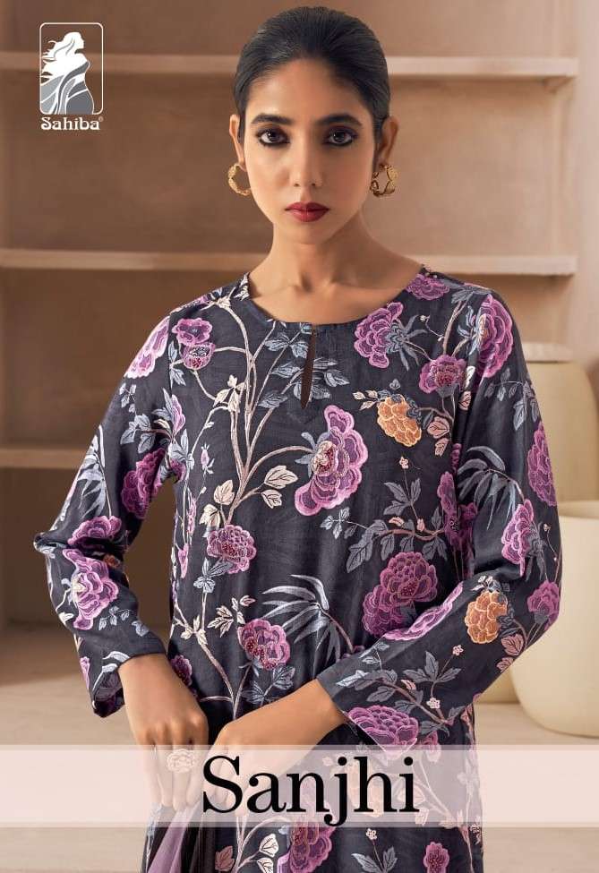 Sahiba Sanjhi 566 Digital Floral Print Ethnic Wear Ladies Suit Suppliers