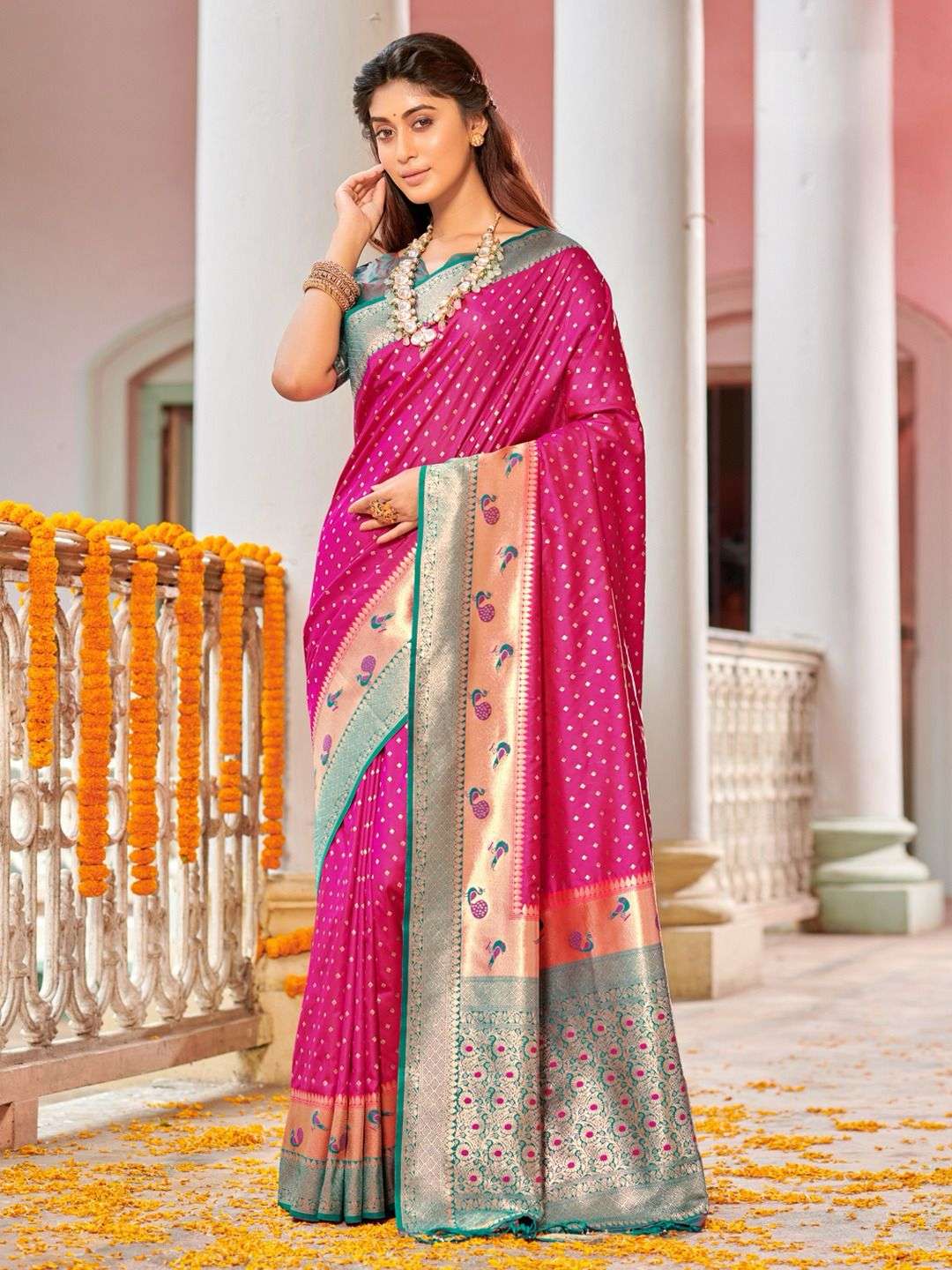 Sangam Garvit 5111 To 5116 Partywear Banarasi Silk Saree Catalog Exporter