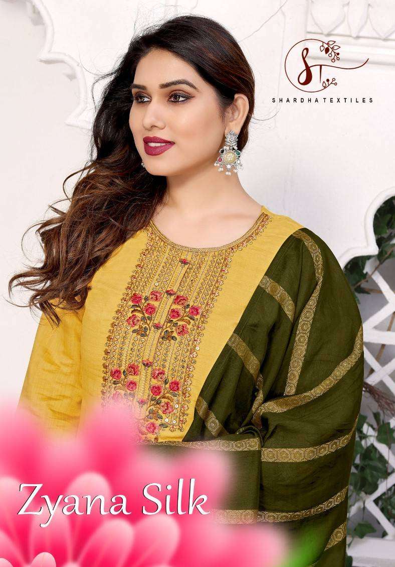 Shardha Zyana Silk Fancy Kurti Pant Dupatta Sets Exclusive Collection