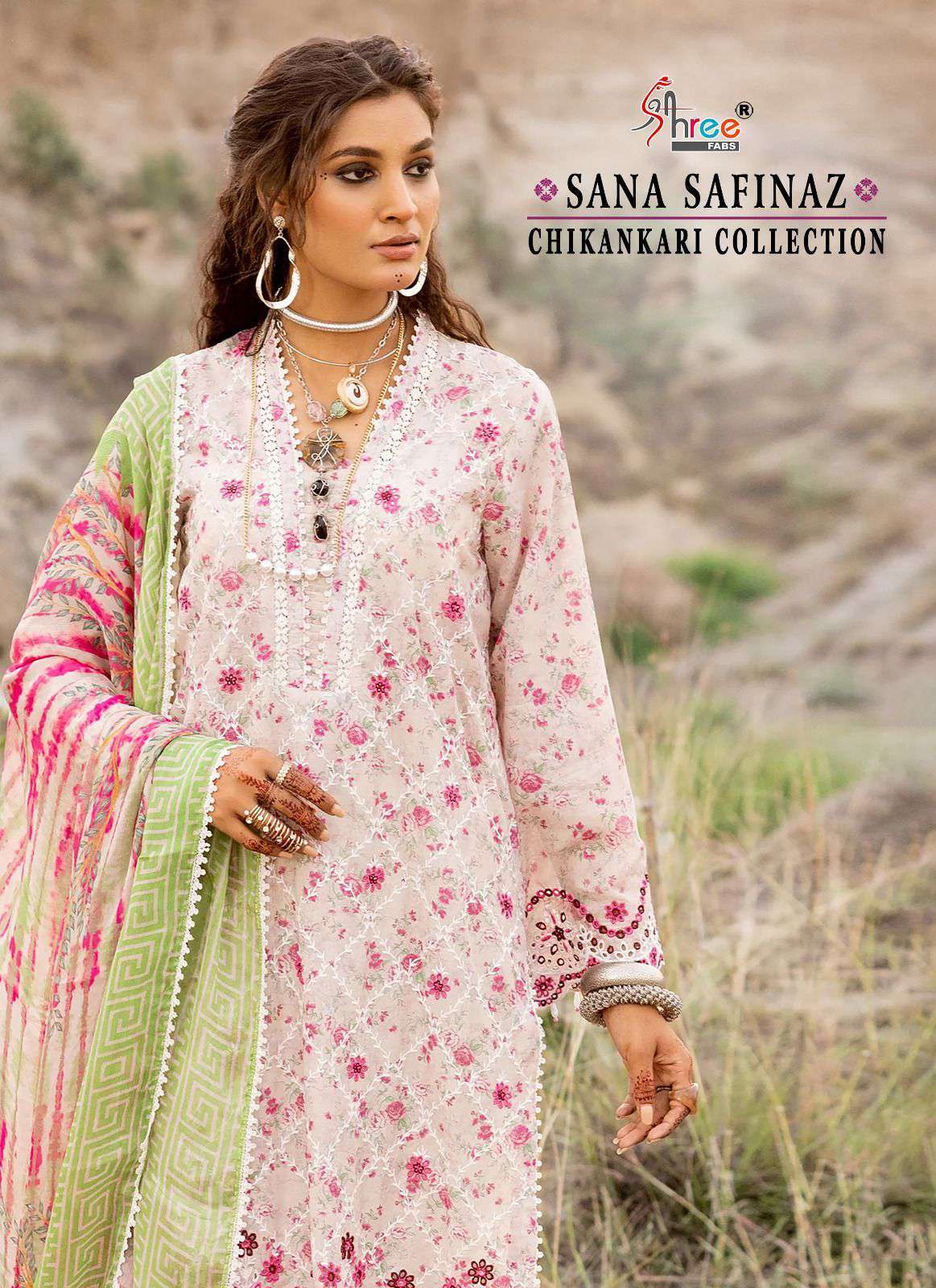 Shree Fabs Sana Safinaz Chikankari Collection Fancy Embroidered Pakistani Suit Exporter