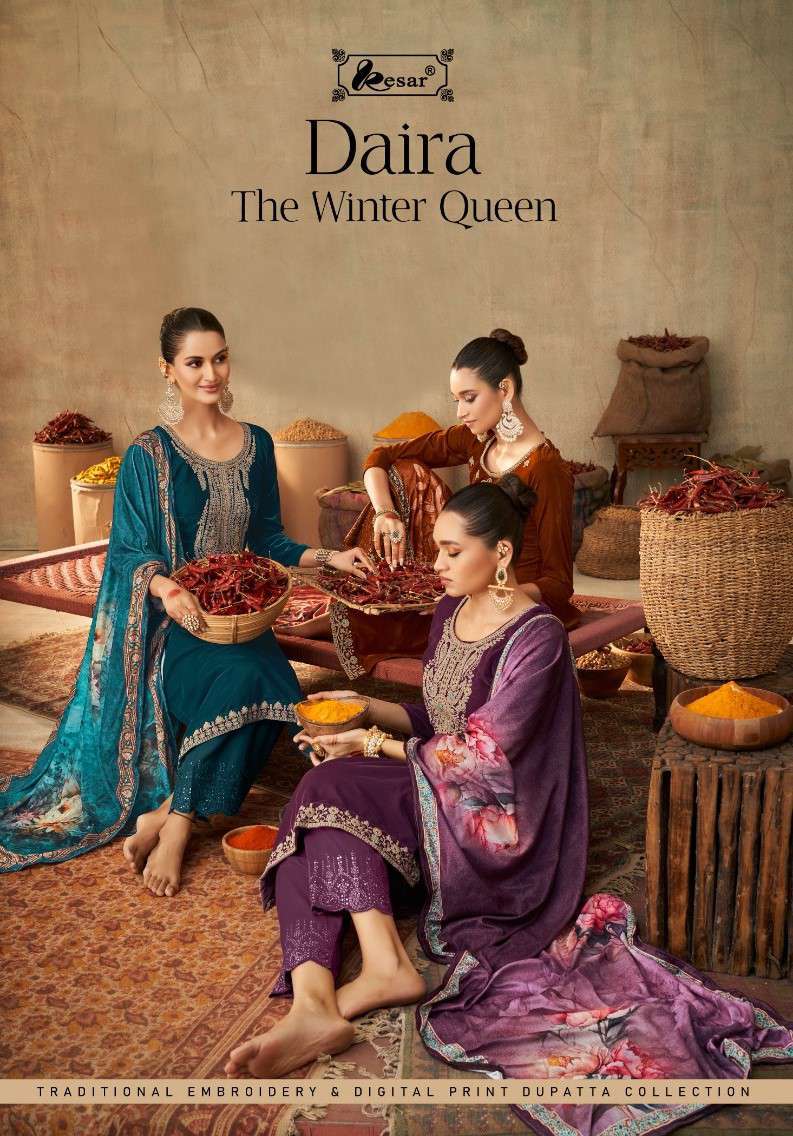 Shri Vijay Kesar Daira The Winter Queen Traditional Wear Velvet Suit Catalog Exporter