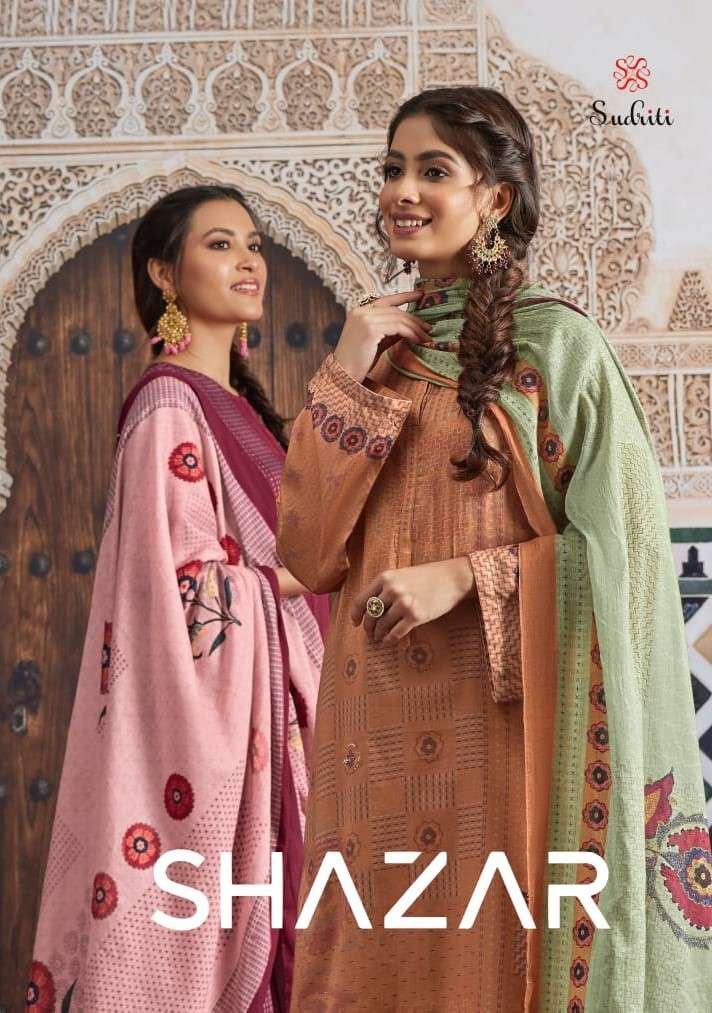 Sudriti Shazar Traditional Designs Cotton Satin Ladies Suit Wholesaler