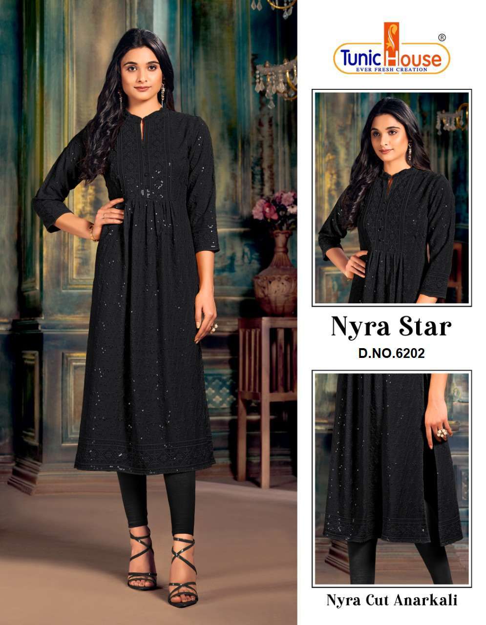 Tunic House Nyra Star Heavy Lucknowi Work Nayra Style Kurti New Designs
