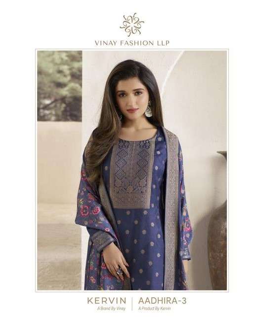 Vinay Fashion Kervin Aadhira Vol 3 Fancy Jacquard Pashmina Suit Festive Collection