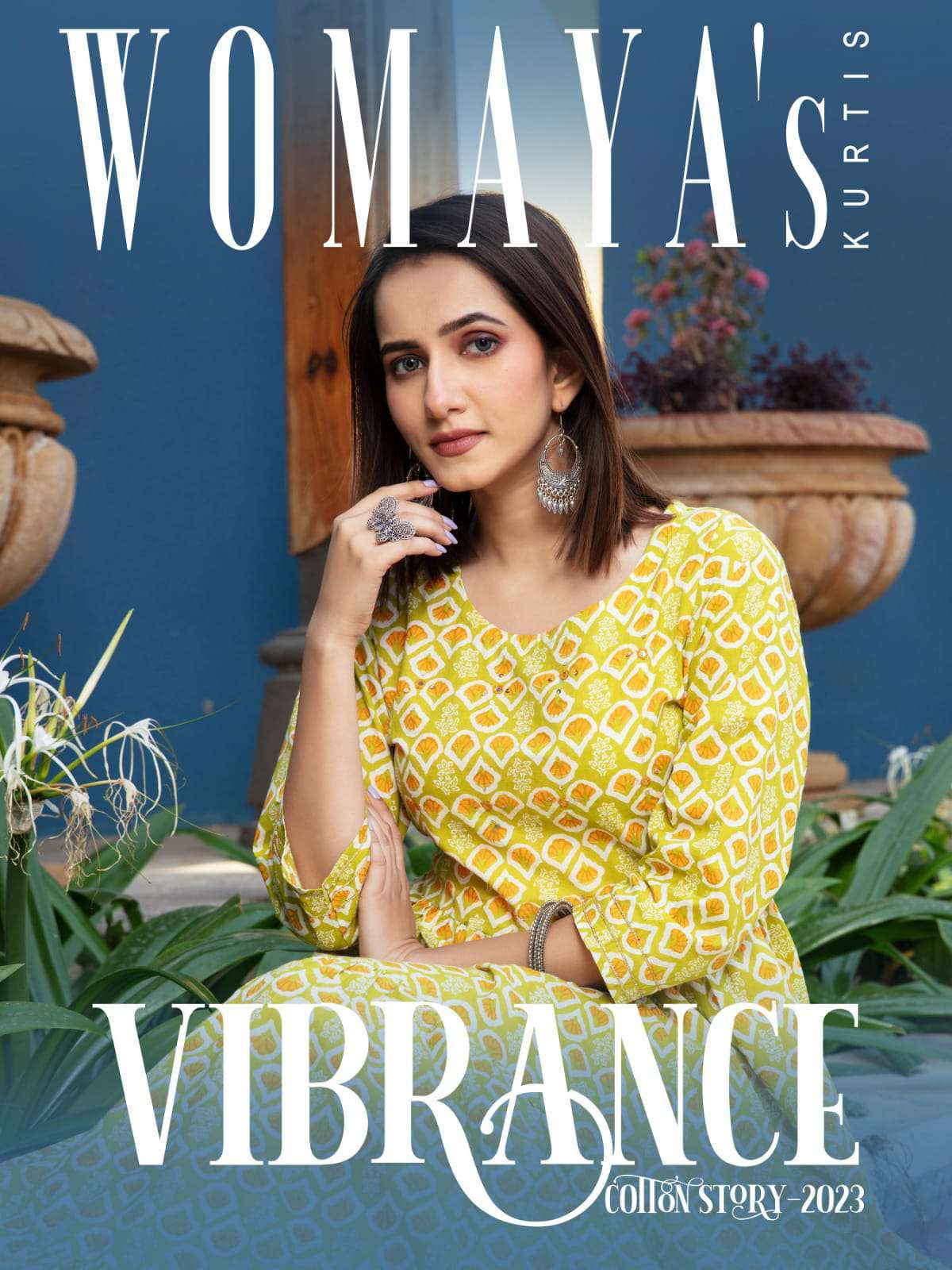 Womayas Vibrance Cotton Story 2023 Exclusive Fancy Flair Kurti Gown Suppliers