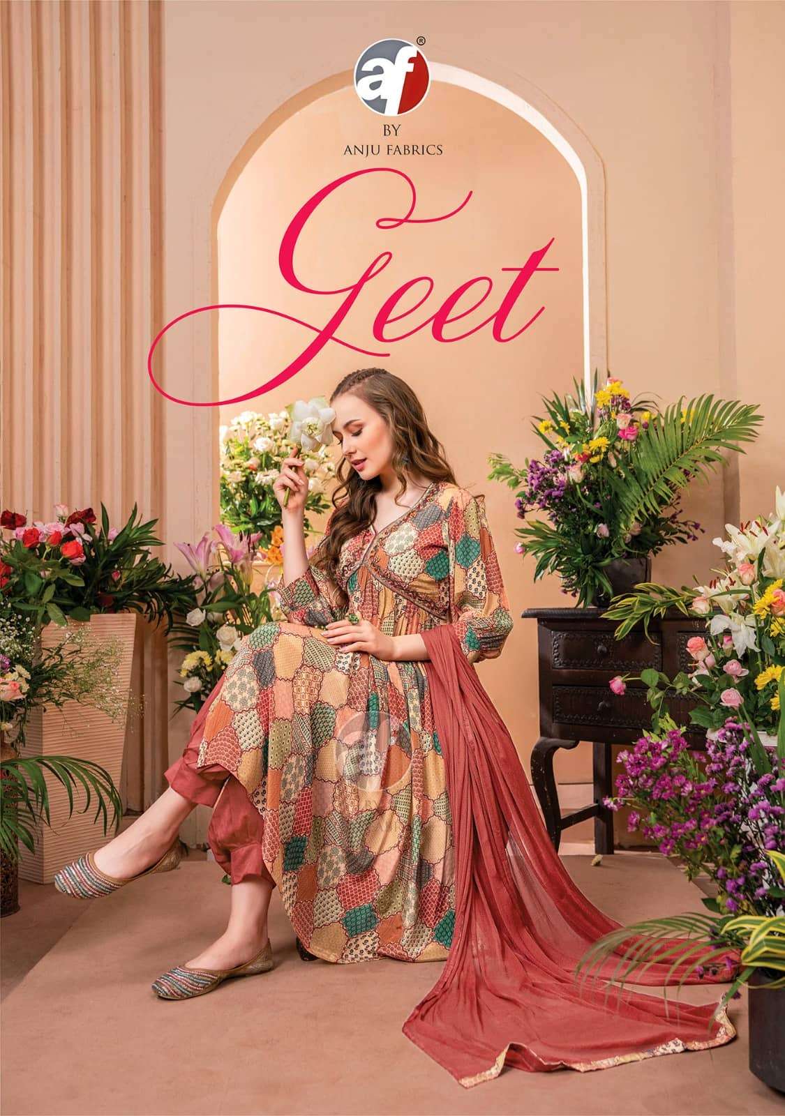 AF Stock Out Geet By Anju Fabrics Designer Alia Pattern Readymade Dress Collection