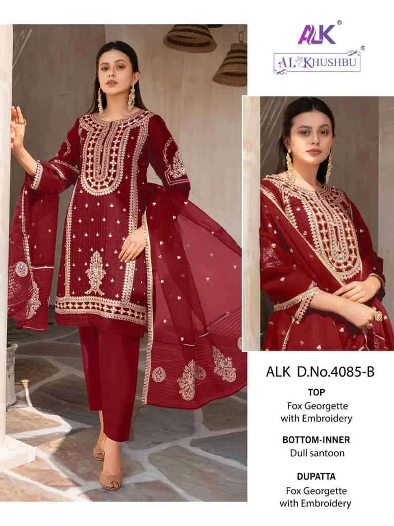 Al Khushbu 4085 B Party Wear Style Latest Designer Pakistani Suit Supplier
