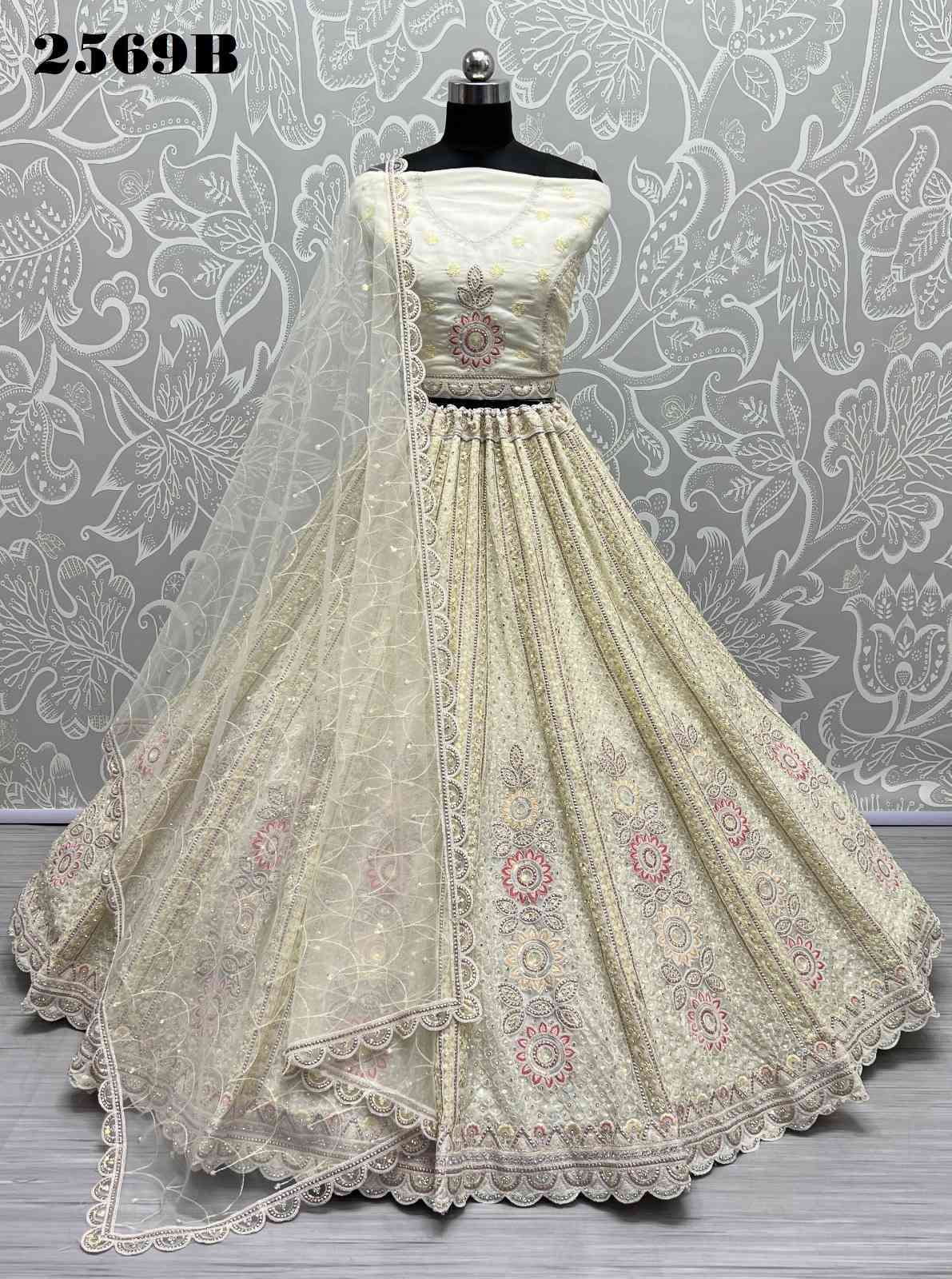 Anjani Art 2569 Colors Wedding Wear Designer Net Lehenga New Designs