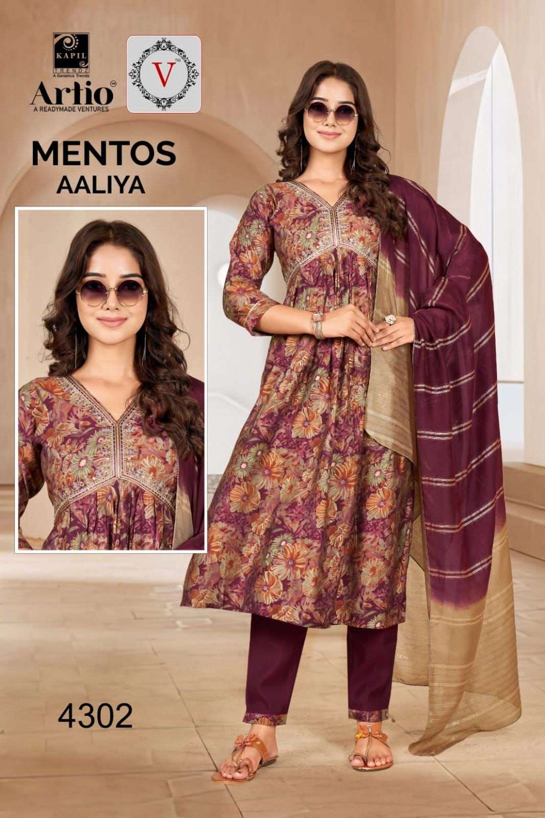 Artio Mentos Aaliya By Kapil Trends New Arrivals Aaliya Style Combo Designs Suits