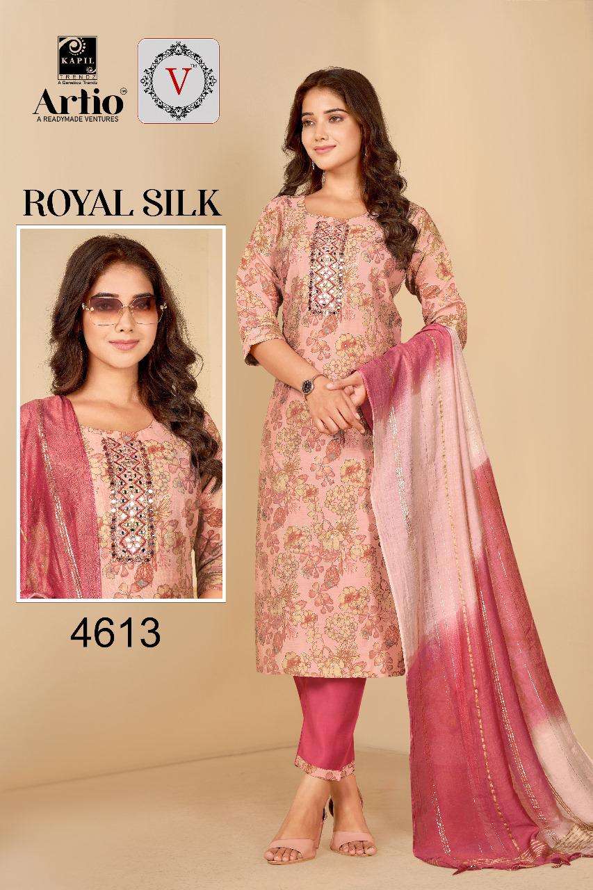 Artio Royal Silk By Kapil Trends Combo Designs Fancy Silk Readymade Dress
