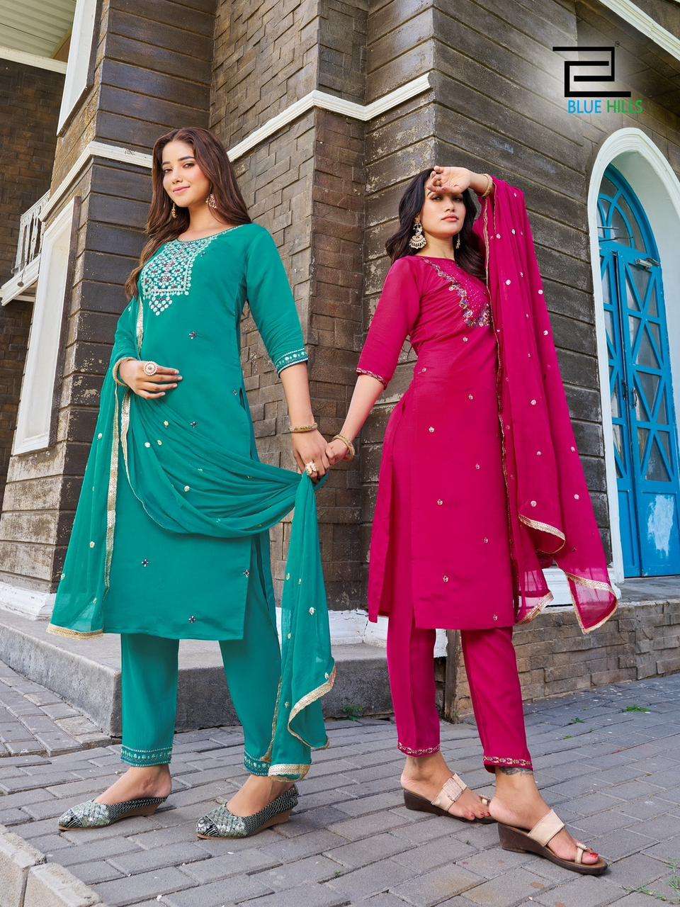 Blue Hills Rasmalai Fancy Silk Exclusive 3 Piece Sets Festive Wear Designs