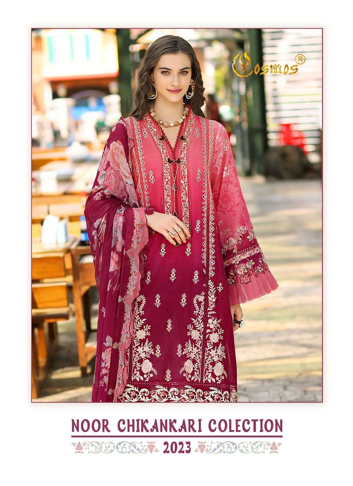 Cosmos Noor Chikankari Collection 2023 Designer Cotton Pakistani Suits New Designs