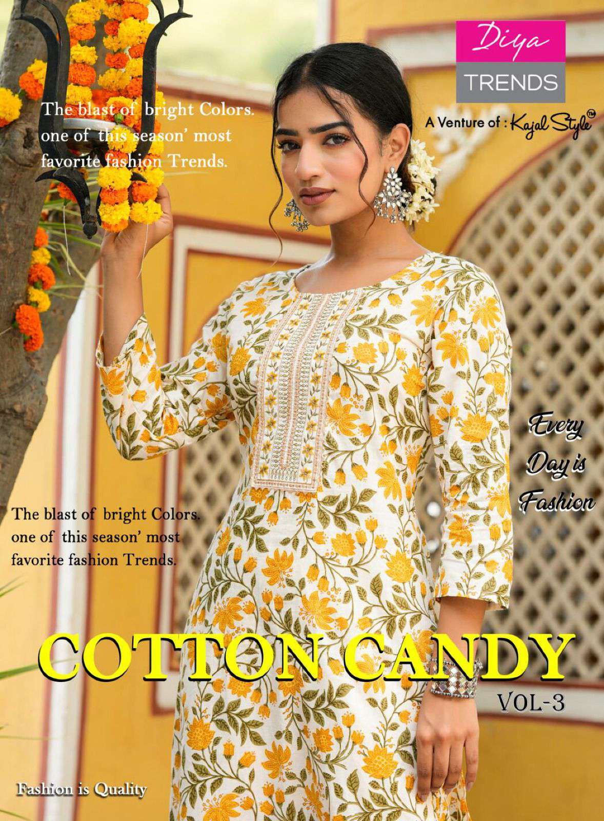Diya Trends Cotton Candy Vol 3 Fancy Cotton Exclusive Kurti Bottom Set Exporter