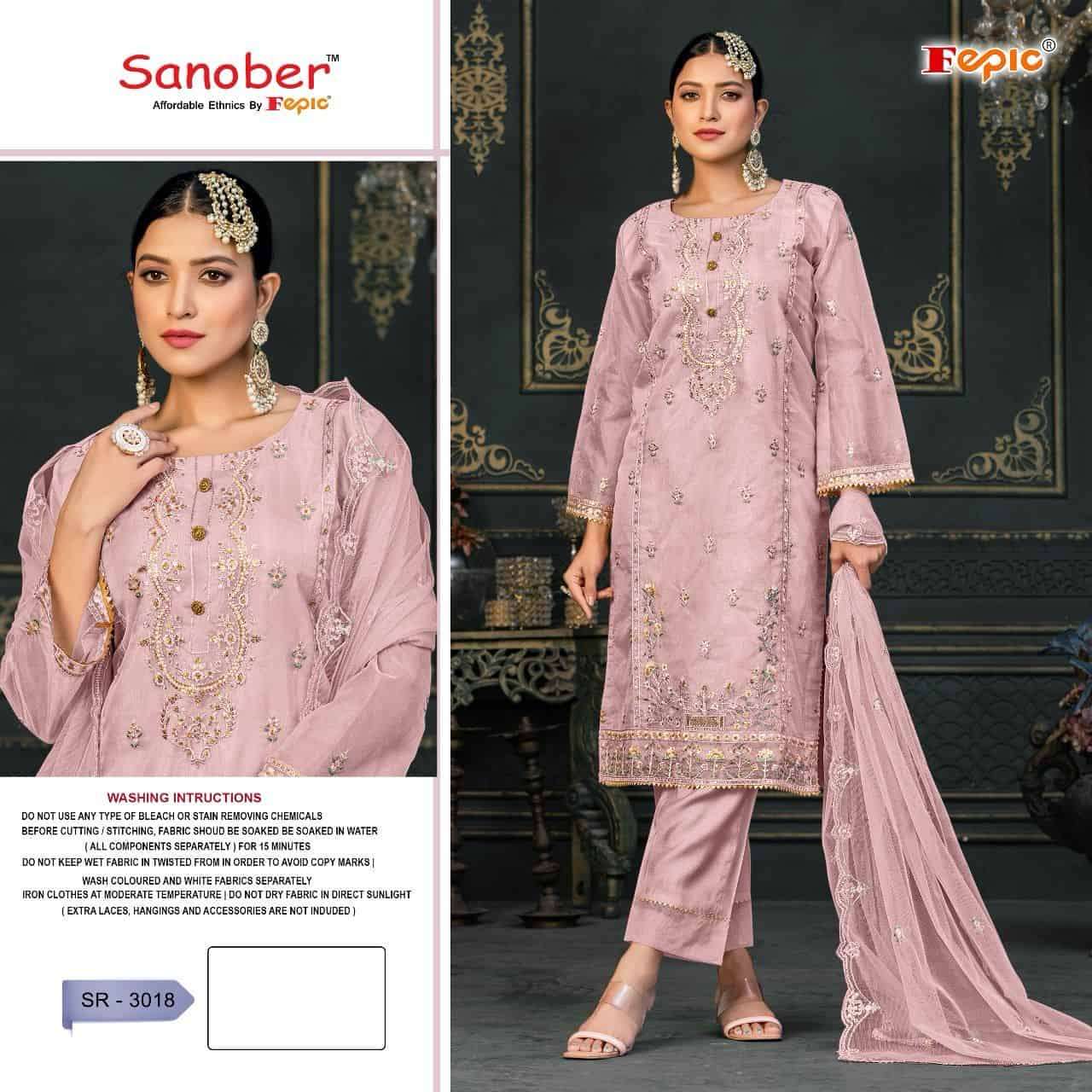 Fepic Sanober Sr 3018 Colors Pakistani Style Latest Designer Festive Wear Collection