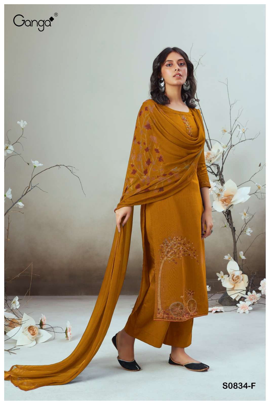 Ganga Alva 834 Premium Designs Jacquard Silk Exclusive Suits New Designs