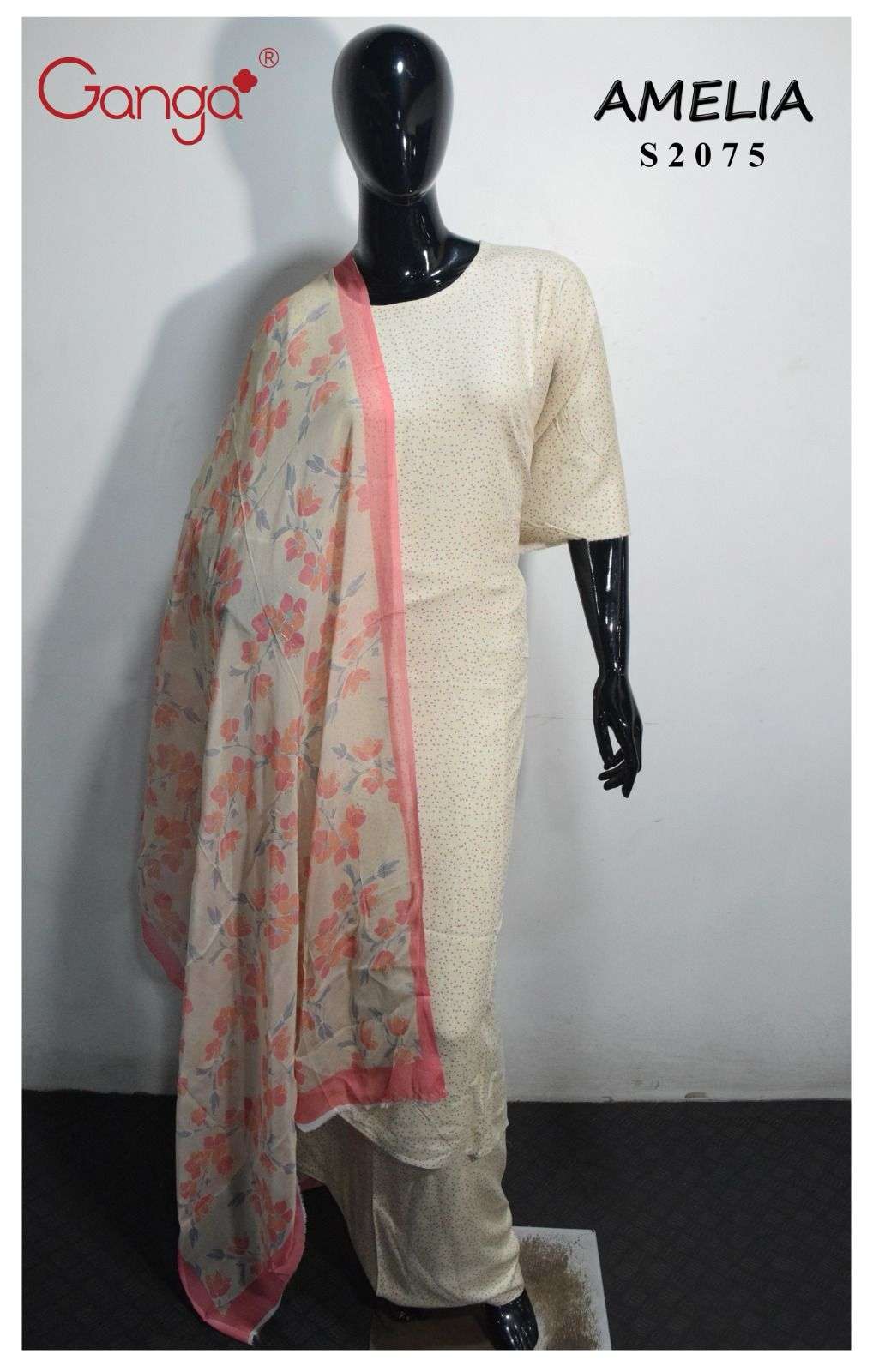 Ganga Amelia 2075 Digital Printed Pure Pashmina Suits New Collection
