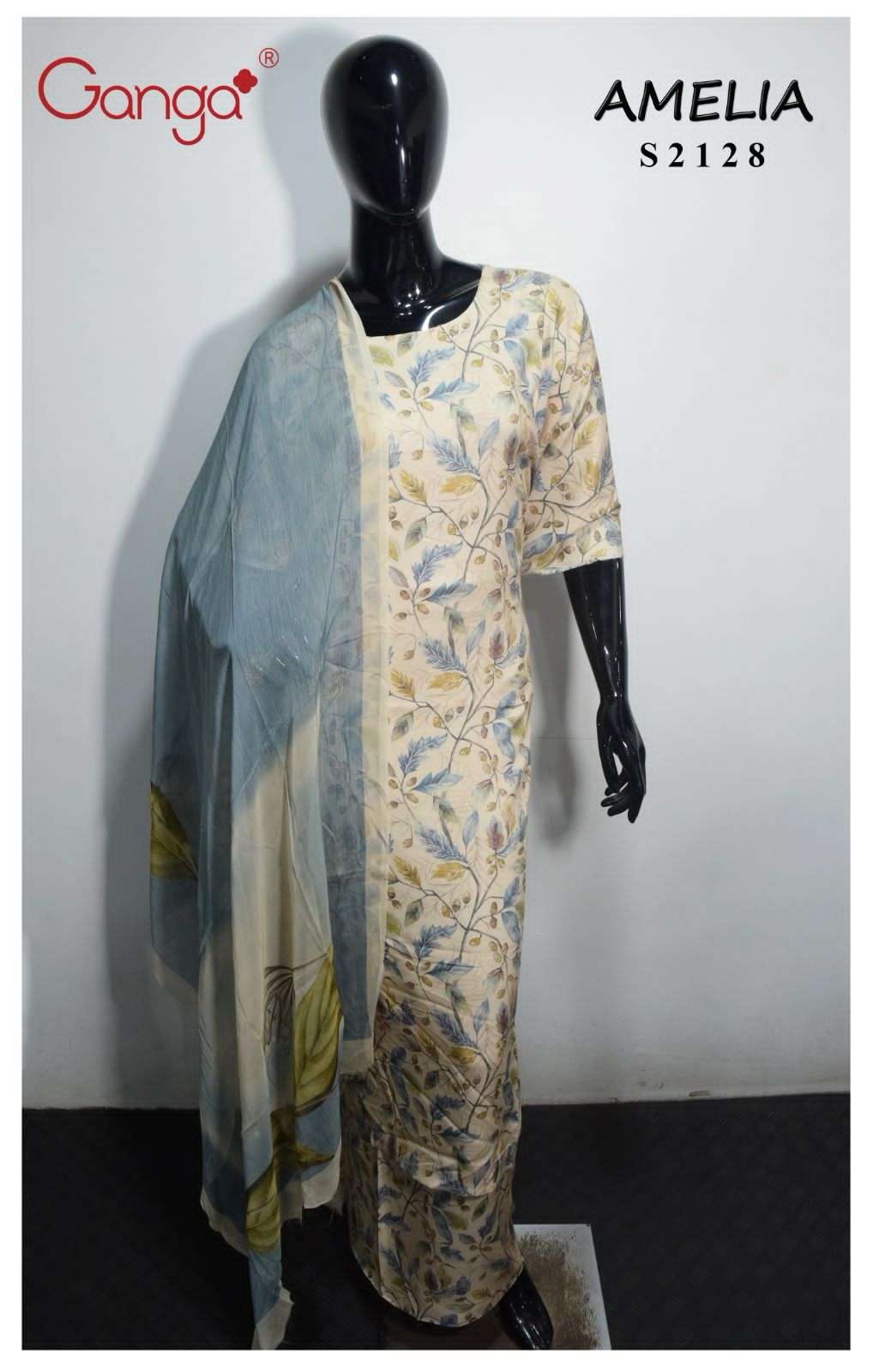 Ganga Amelia 2128 Pashmina Digitally Printed Ladies Suits New Designs