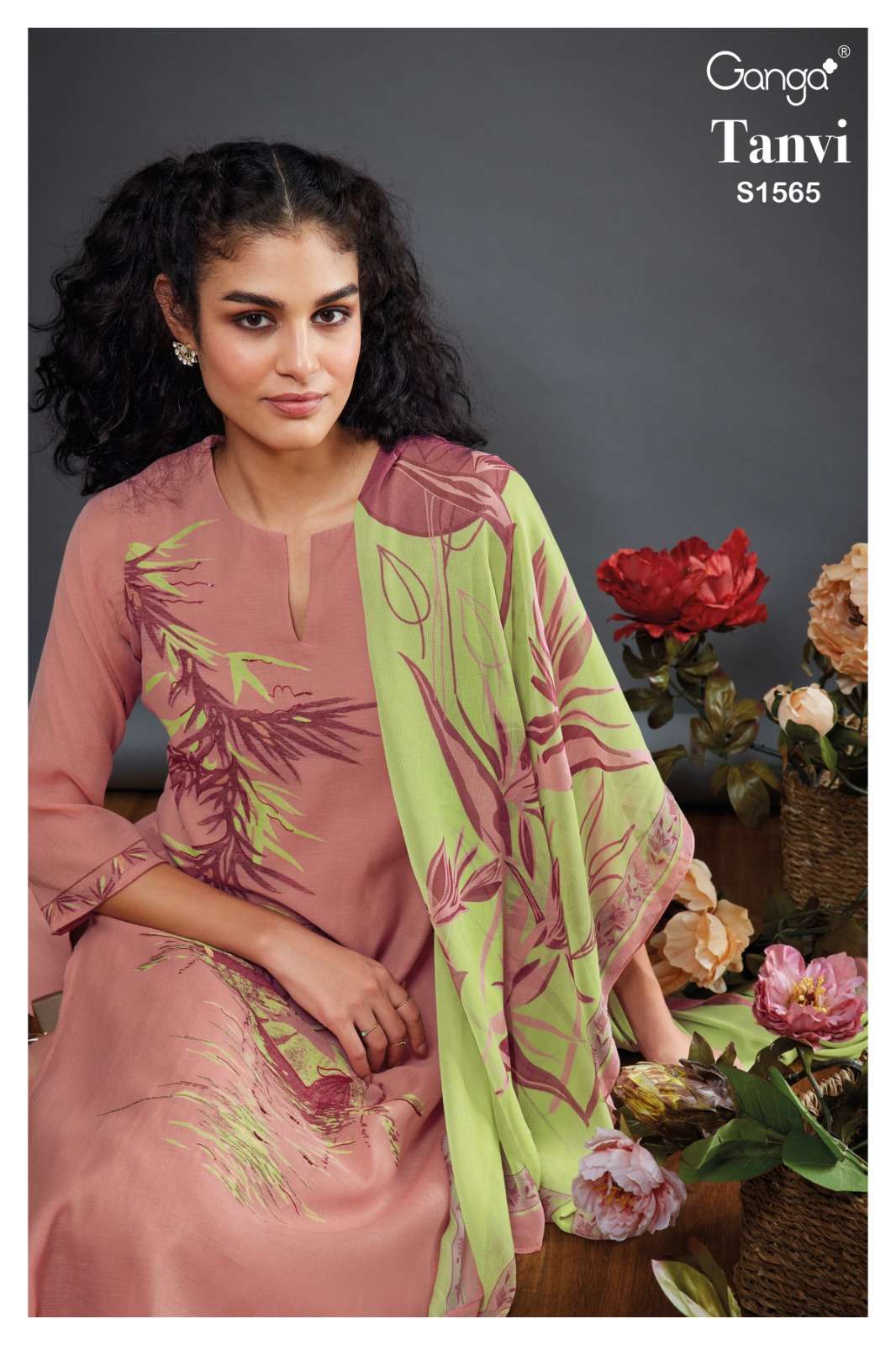 Ganga Tanvi 1565 Fancy Jacquard Premium Designs Ladies Suit Dealers