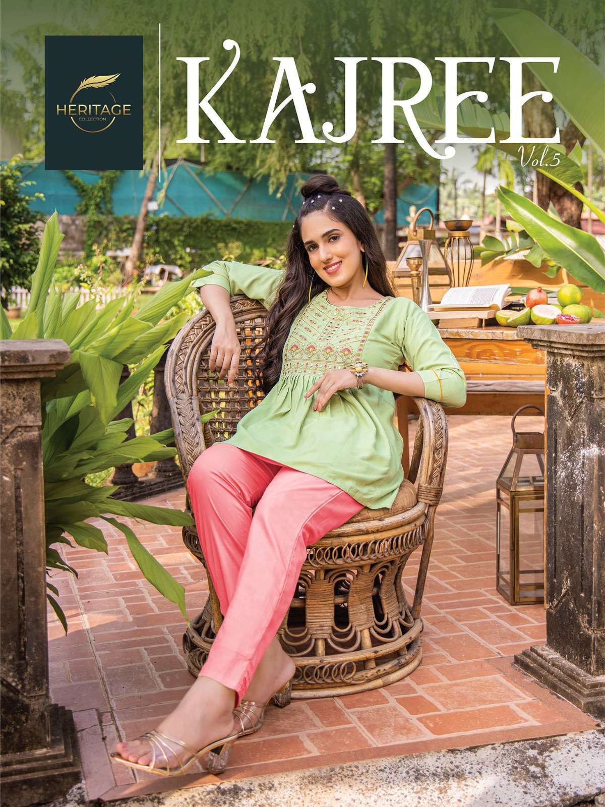 Heritage Kajree Vol 5 Designer Fancy Tunic Tops Catalog Exporter