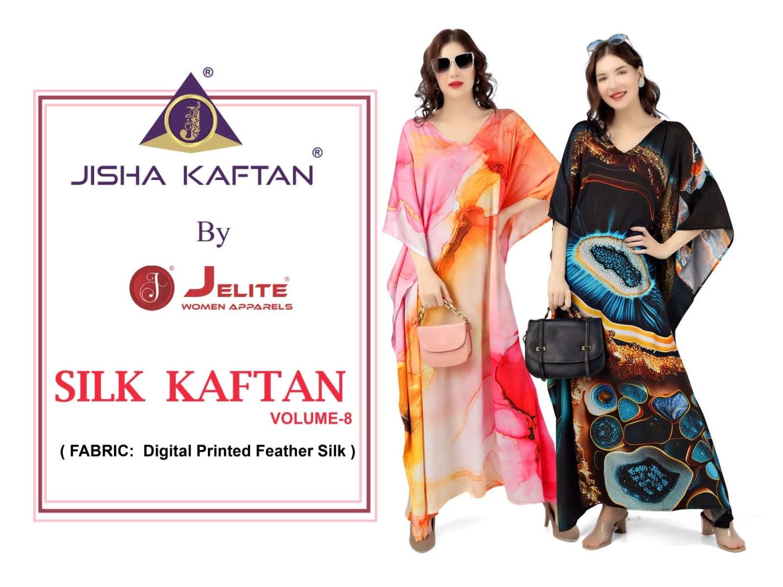Jisha Kaftan Silk Kaftan Vol 8 Fancy Silk Long Kaftan Casual Wear Collection