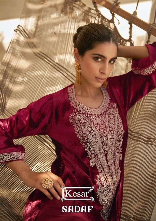 Karachi Print Kesar Sadaf Exclusive Designer velvet Suit Catalog Supplier