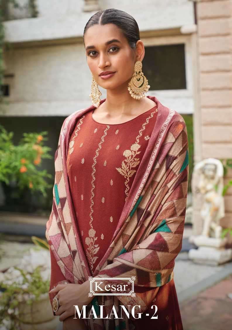 Kesar Pure Pashmina Unstitched Printed Winter Suit Fabric for Ladies –  Stilento