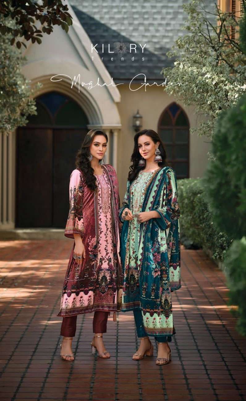 Kilory Mughal Garden Exclusive velvet Suit Catalog Wholesale