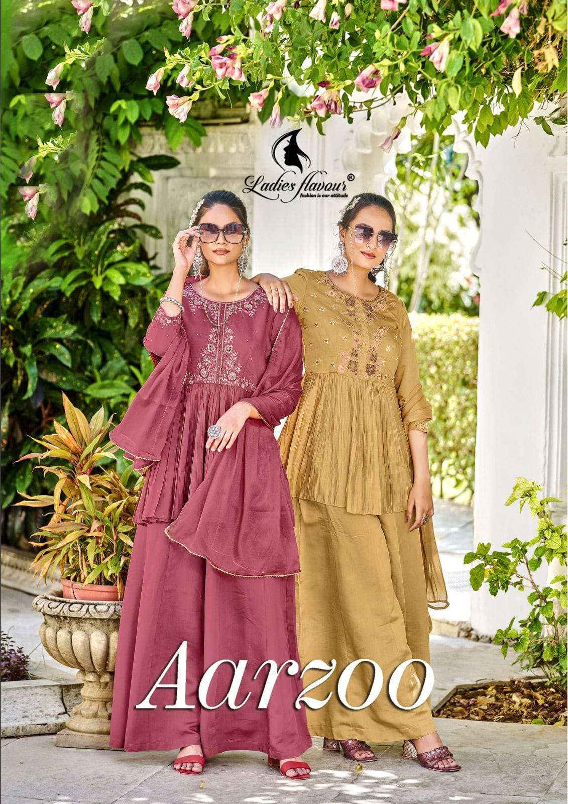 Ladies Flavour Aarzoo Casual Wear Top Bottom Dupatta Set Latest Designs