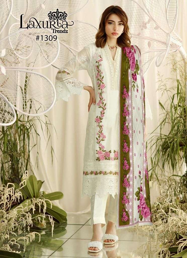 Laxuria Trends 1309 Readymade Designer Pakistani 3 Piece Suit Online Exporter