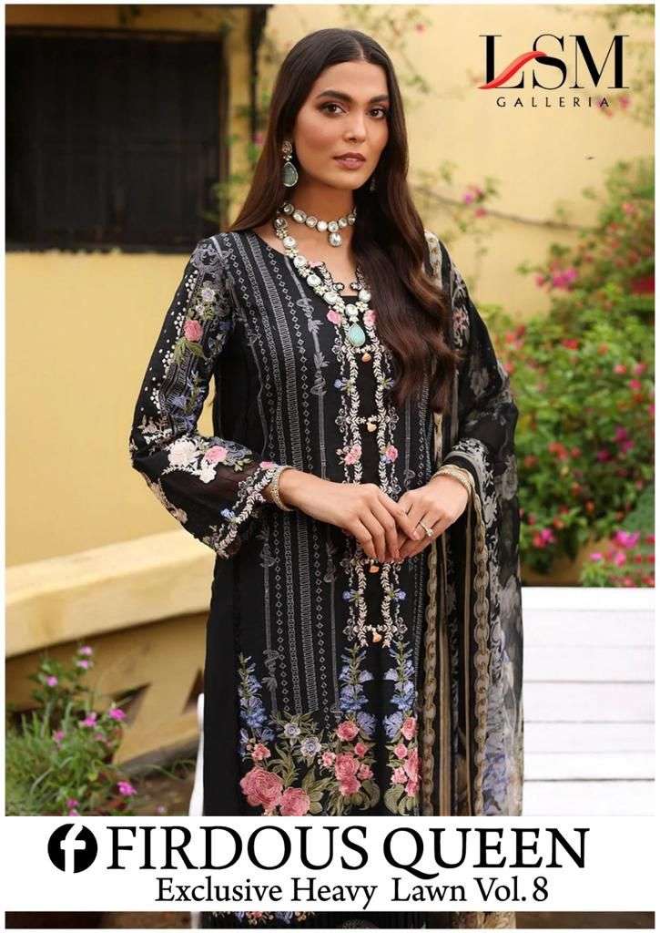 LSM Firdous Queen Vol 8 Karachi Printed Cotton Dress material Catalog Supplier