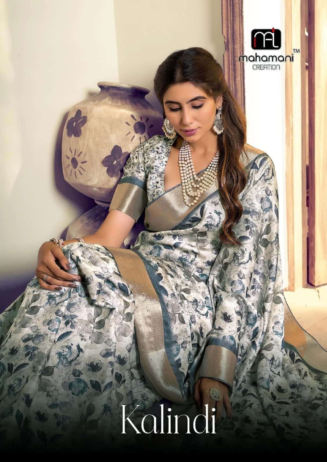 Mahamani Kalindi Fancy Printed Designer Silk Saree Online Dealers