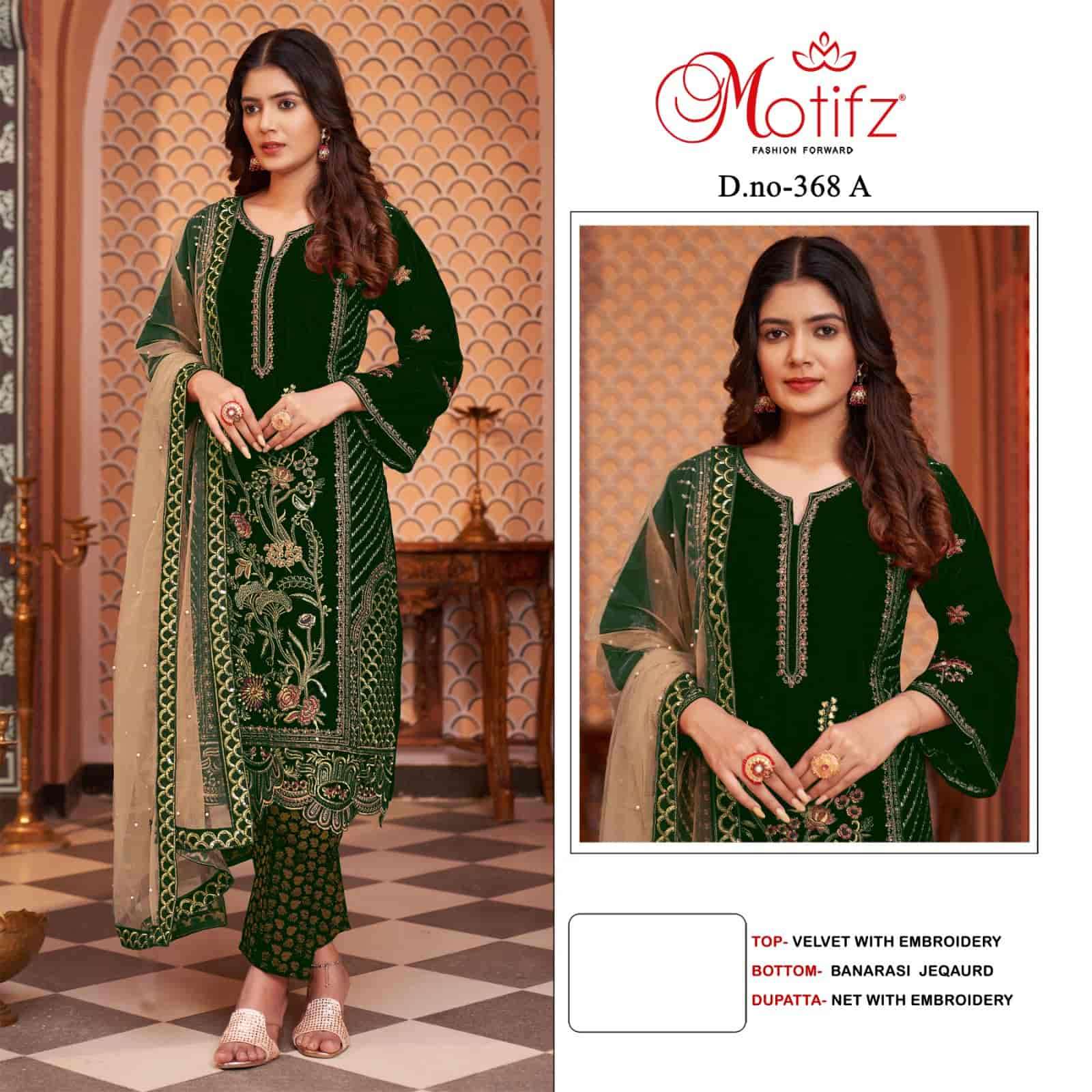 Motifz 368 Colors Pakistani Designer Velvet Salwar Suit Online Wholesaler