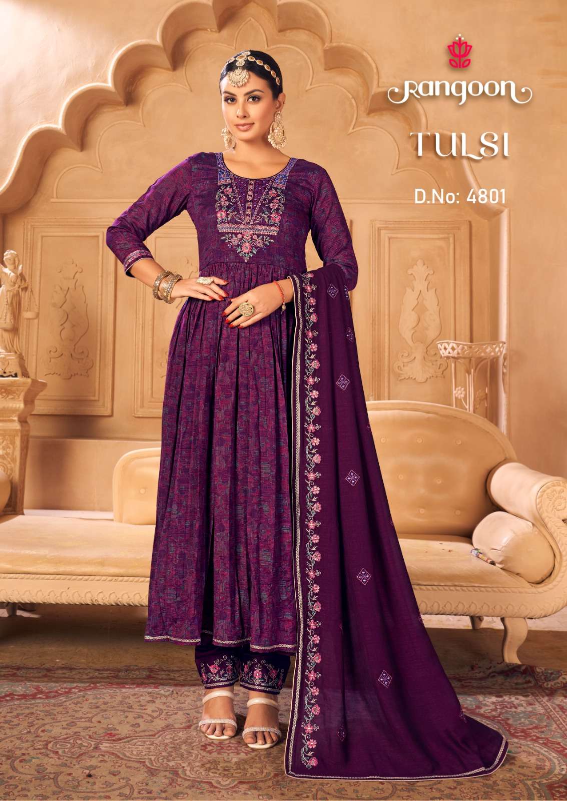 Rangoon Tulsi New Designs Festive Wear Anarkali Style Dress Catalog Suppliers
