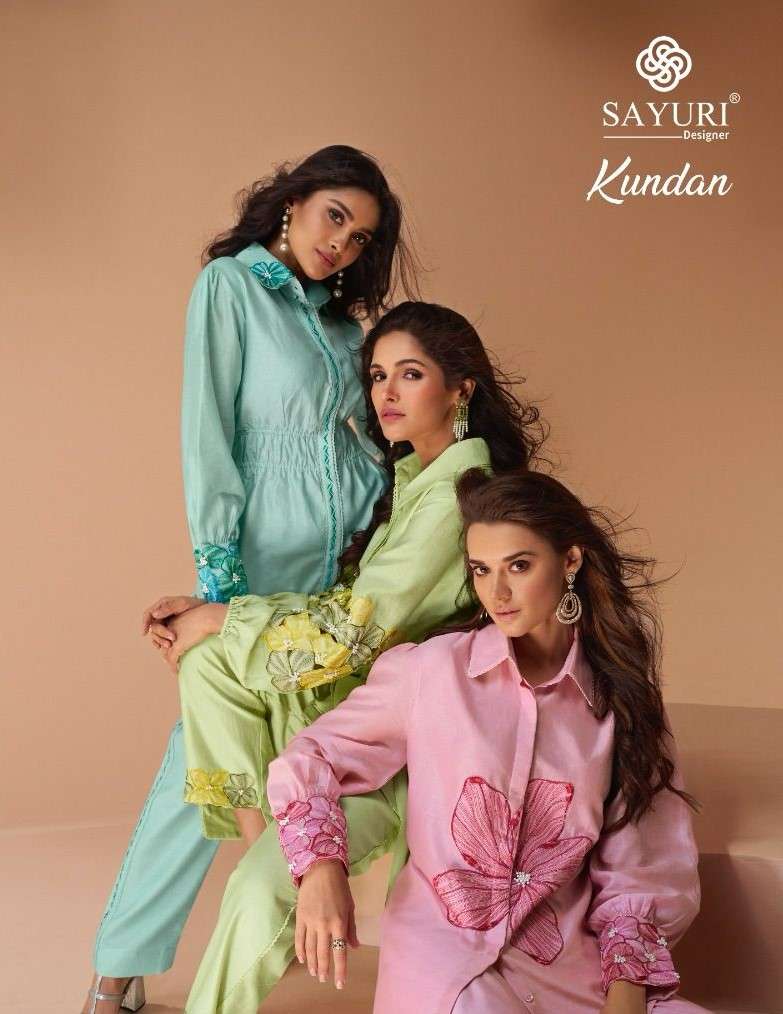 Sayuri Kundan Fancy Silk Ethnic Designs Cord Set Western Outfit Suppliers