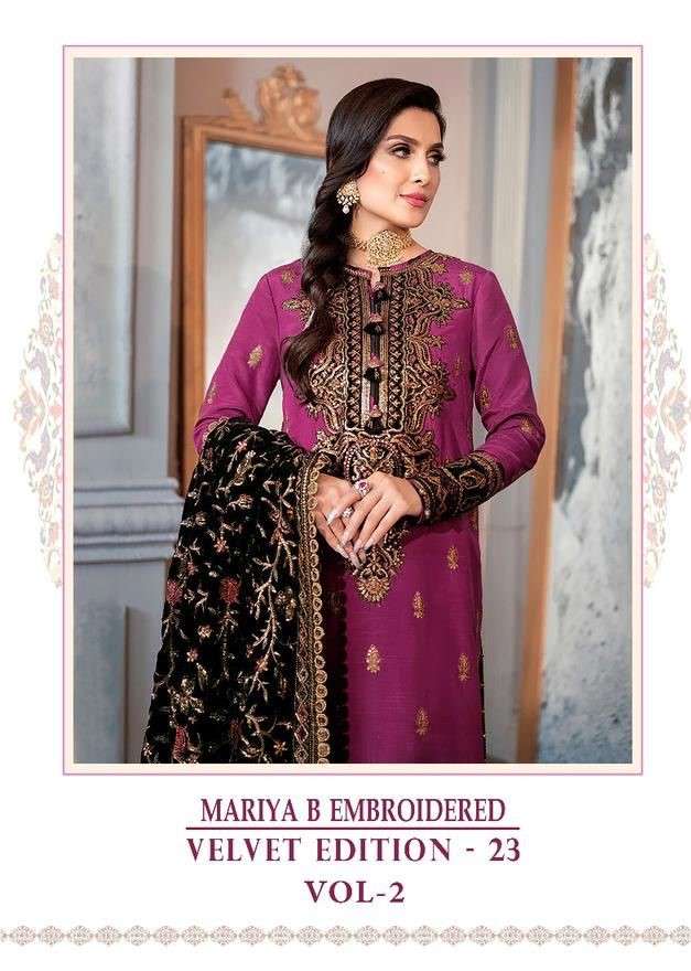 Shree Fabs Mariya B Embroidered Velvet Edition 23 Vol 2 Designer Velvet Dress Exporter