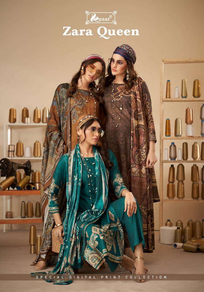 Shri Vijay Kesar Zara Queen Fancy Digital Print Exclusive Winter Suits Suppliers