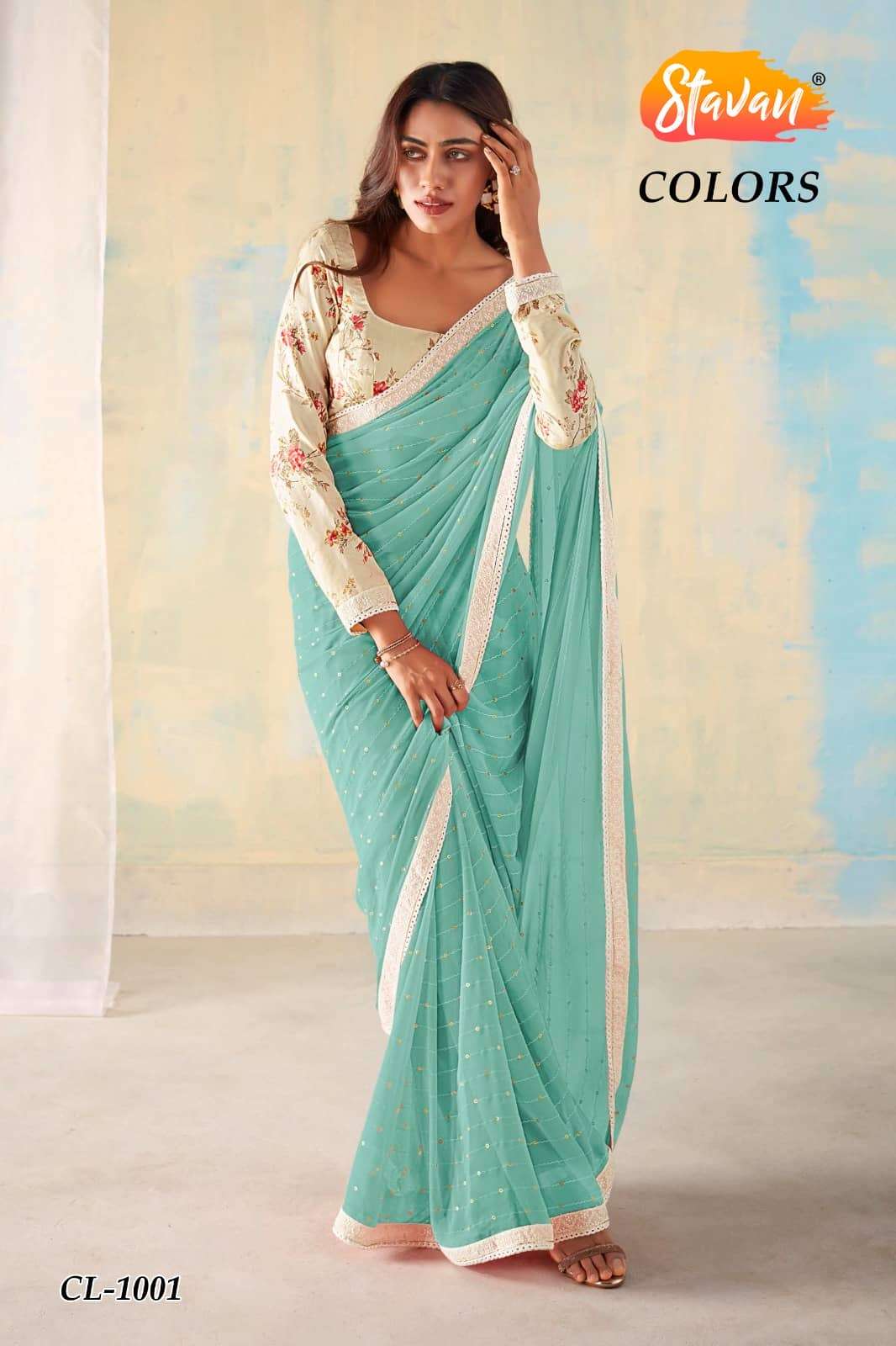 Stavan Colors 1001 To 1008 Exclusive Latest Fancy Style Georgette Saree Exportes