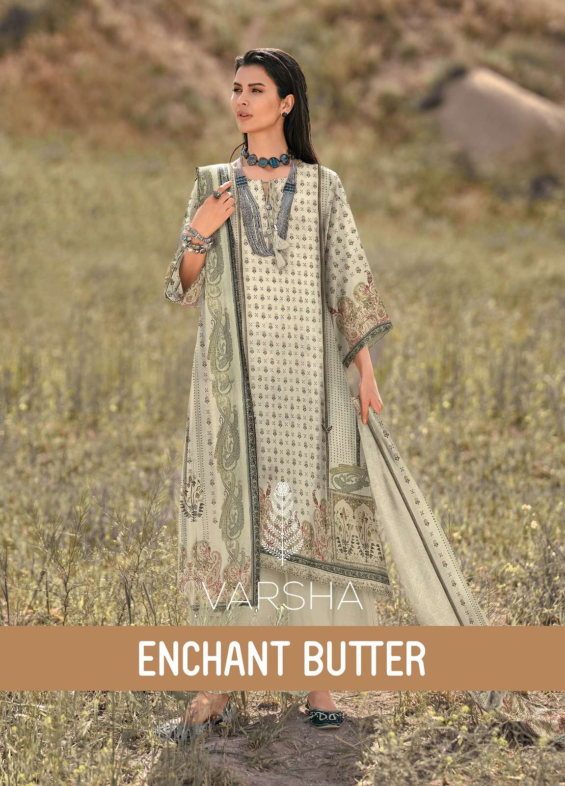 Varsha Enchant Butter Exclusive pashmina Silk Pashmina Suit New Collection